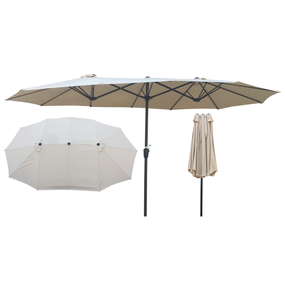 Streamdale Furniture 15x9FT Double-Sided Patio Umbrella Outdoor Market Table Garden Waterproof