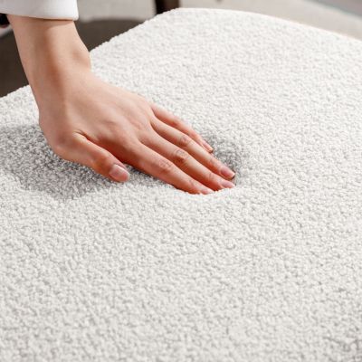 Gold-Legged Faux Fur Storage Ottoman