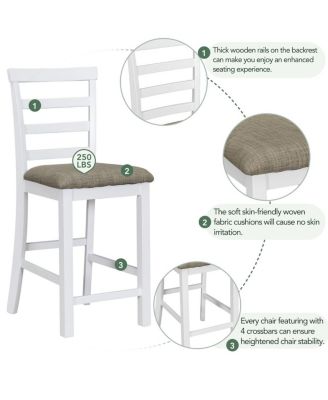 Streamdale Rubberwood Dining Set with Padded Chairs