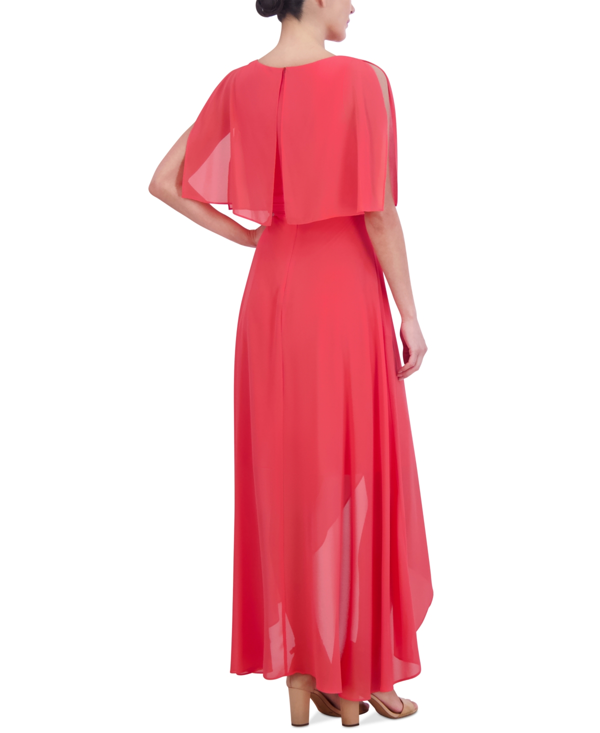 Shop Jessica Howard Petite Split-sleeve High-low Maxi Dress In Dahlia