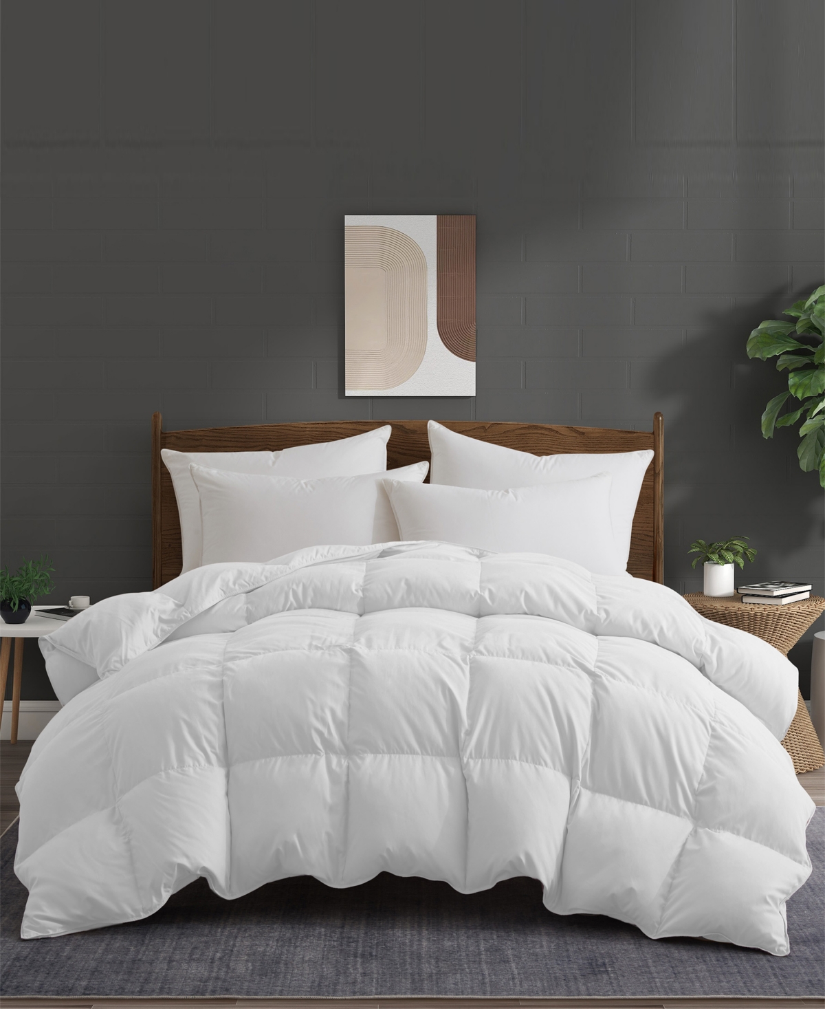 Unikome 360 Thread Count All Season Goose Down Feather Comforter, Full/queen In White