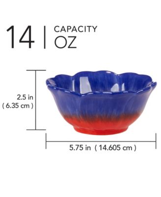 Poppy 3-D Flower Set of 4 Ice Cream Bowls