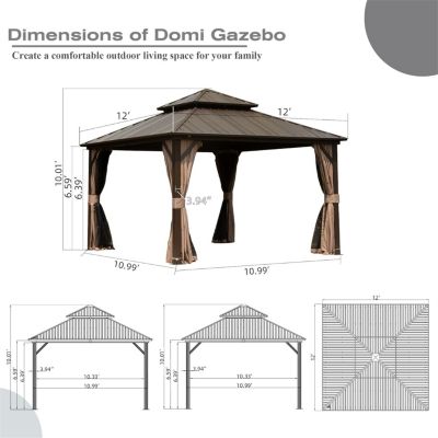 Streamdale 12'x12' Metal Hardtop Gazebo