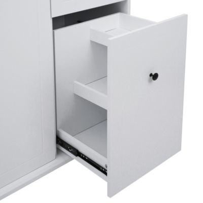 Rolling Kitchen Island Cart with Drop Leaf & Storage