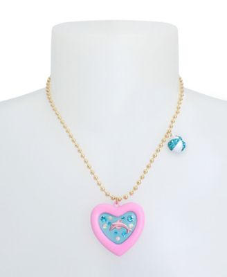 Betsey Johnson Faux Stone Dolphin Pool Pendant Necklace - Macy's