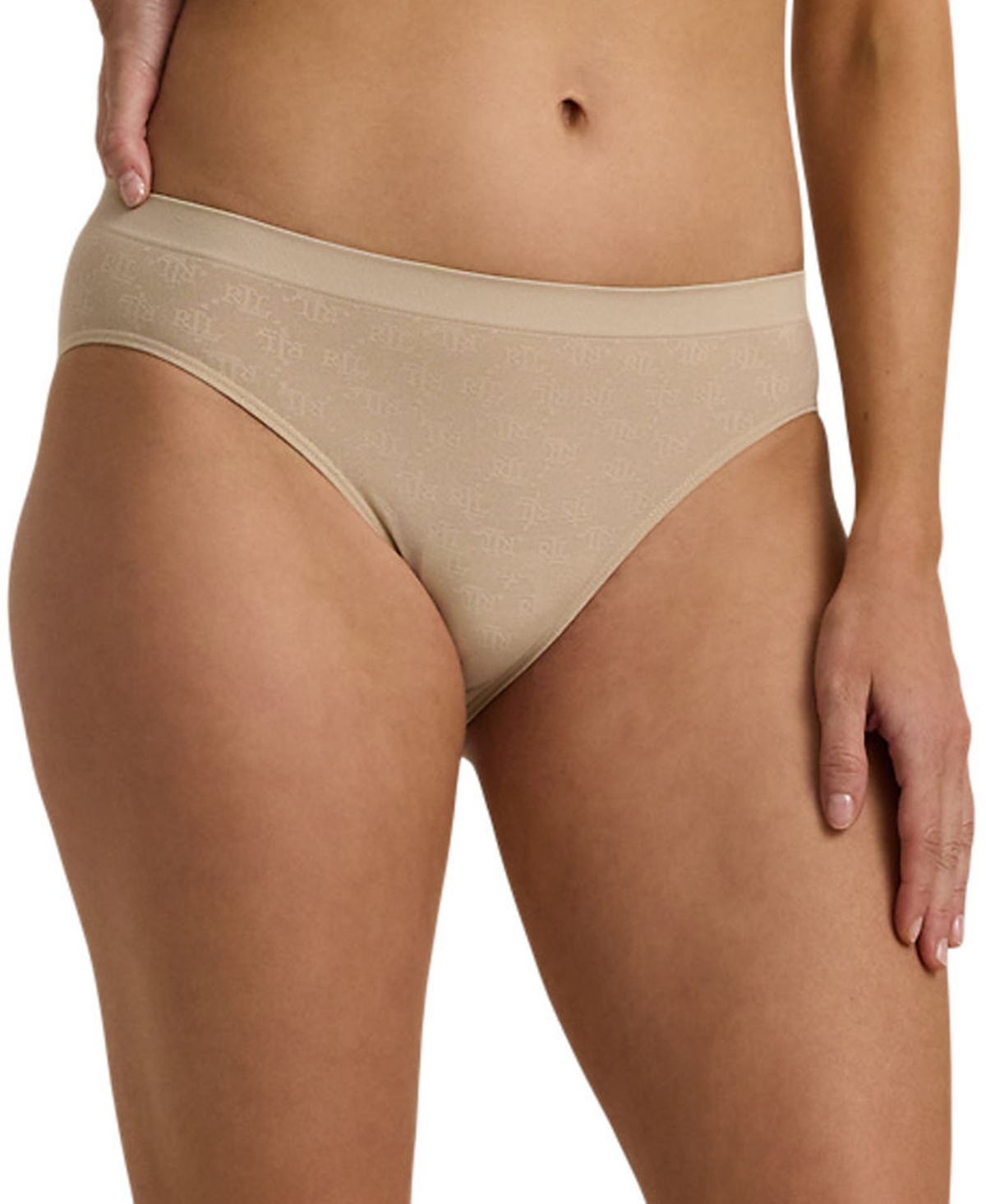Women's Monogram Mesh Jacquard Bikini Brief Underwear 4L0048 - Light Truffle