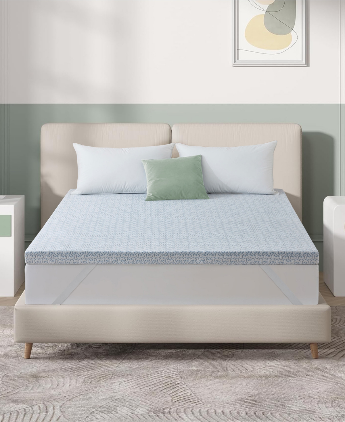 Unikome 3 Ultra Soft Memory Foam Quilted Down Alternative Mattress Pad In White