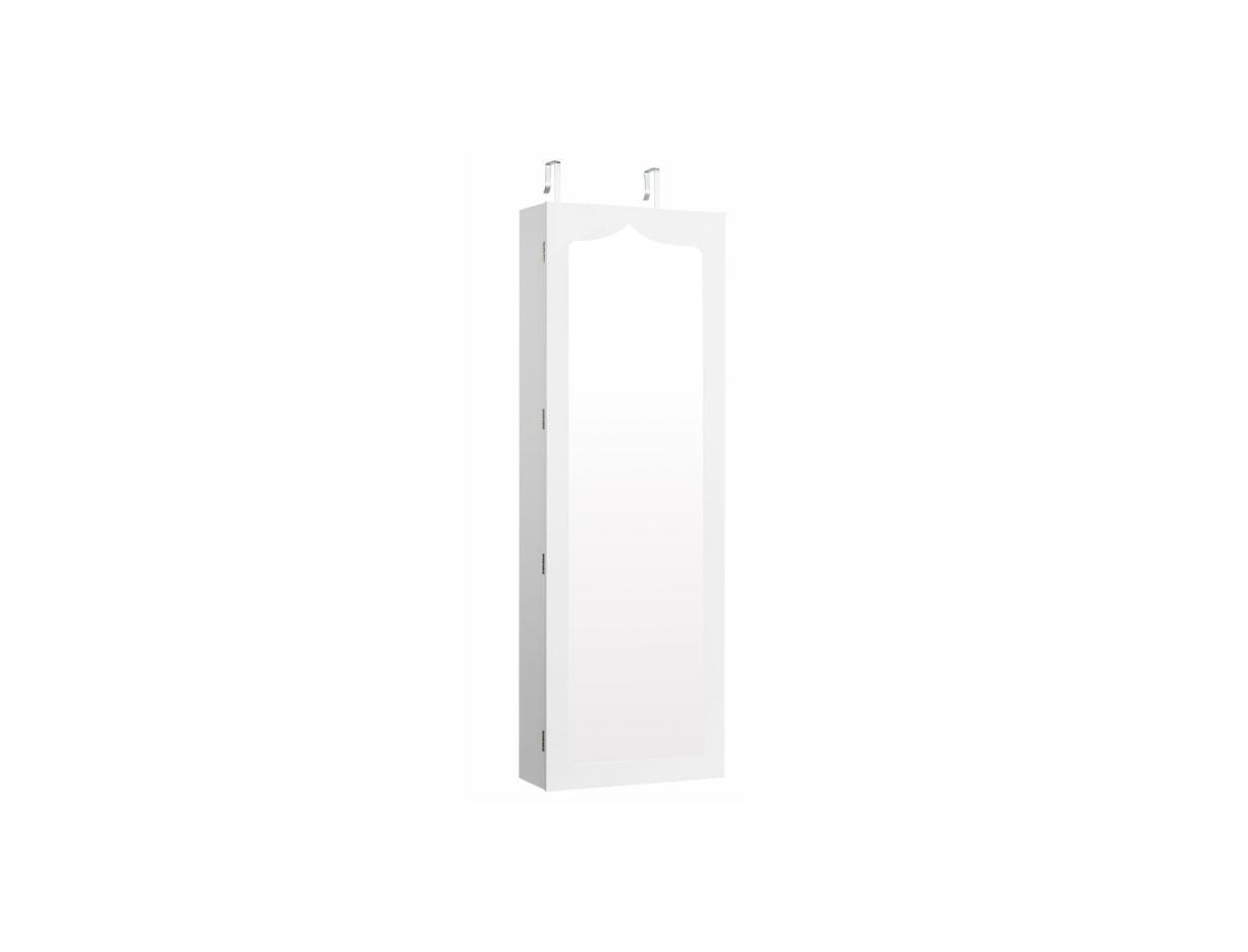5 LEDs Jewelry Armoire Wall Mounted / Door Hanging Mirror - White
