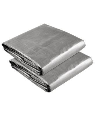2 Pack 12x20 Ft 10 Mil Poly Tarp Protective Cover Tarpaulin Outdoor Waterproof