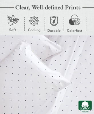 Printed 400 Thread Count Cotton 4 Piece Sheet Set, Queen