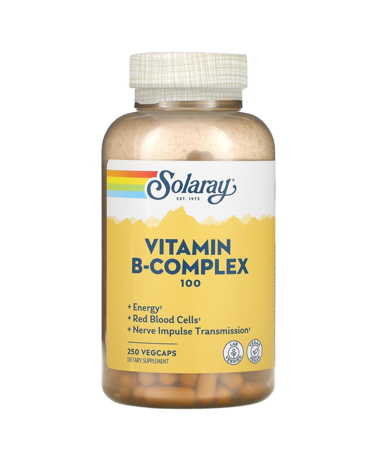 Vitamin B-Complex 100 - 250 VegCaps - Assorted Pre-pack (See Table