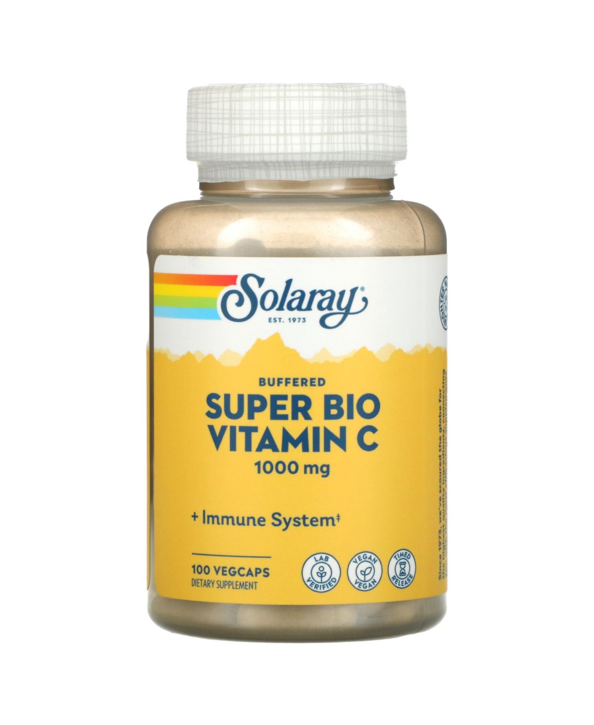 Buffered Super Bio Vitamin C 1 000 mg - 100 VegCaps (500 mg per Capsule) - Assorted Pre-pack (See Table