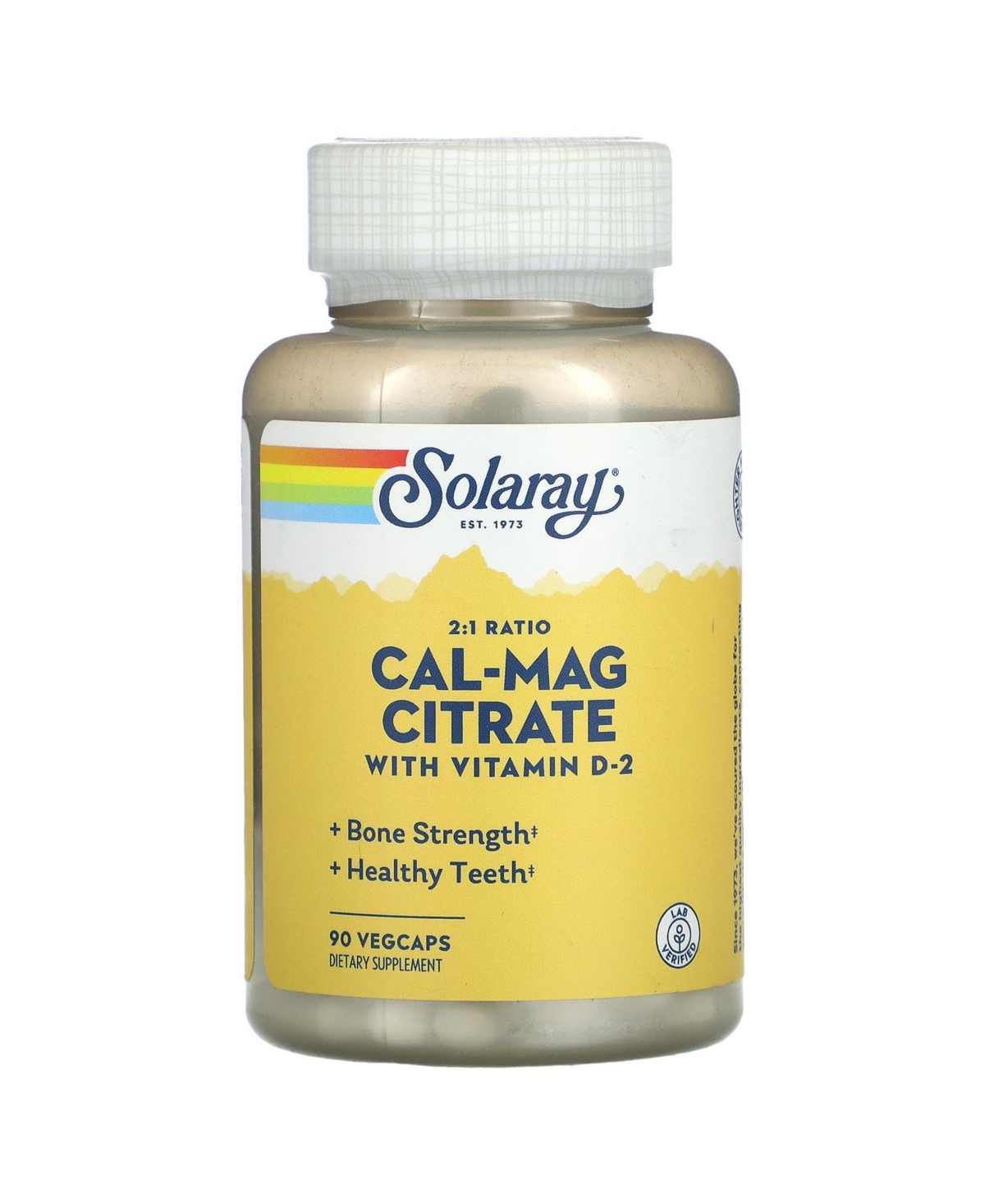 Cal-Mag Citrate with Vitamin D-2 2:1 Ratio - 90 VegCaps - Assorted Pre-pack (See Table