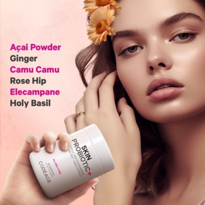 Skin Probiotics + Prebiotics - Skin Care Routine Supplement - 50 Billion CFU - Ayurvedic Botanical Herbs - Face Probiotics, 60 Capsules