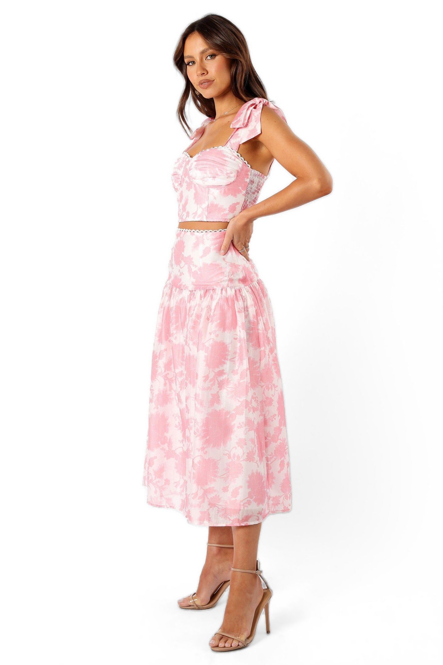 Женские комплекты Petal and Pup Elle Two Piece Set, цвет: Розовый с принтом — фото 6