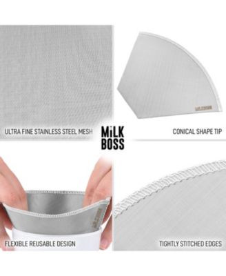 Milk Boss Pour Over Coffee Filter - Permanent Paperless Stainless Steel Reusable Coffee Filter