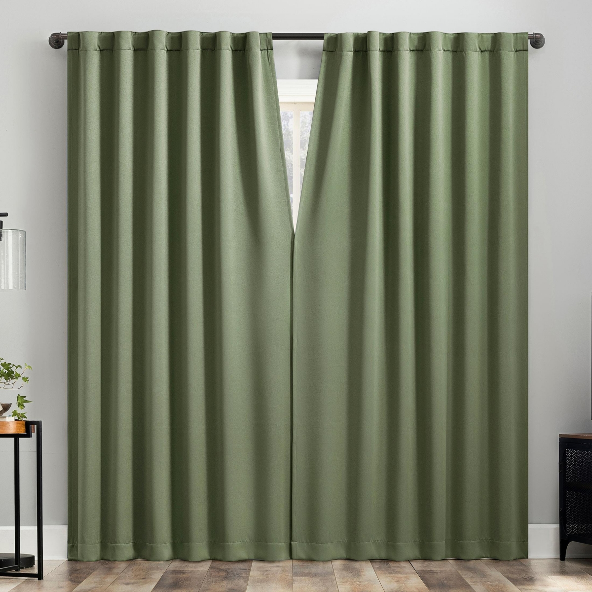 Aria Magnetic Closure Theater Grade 100% Blackout Back Tab Curtain Panel Pair