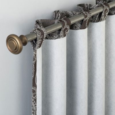 Pedra Paisley Embroidery 100% Blackout Back Tab Curtain Panel