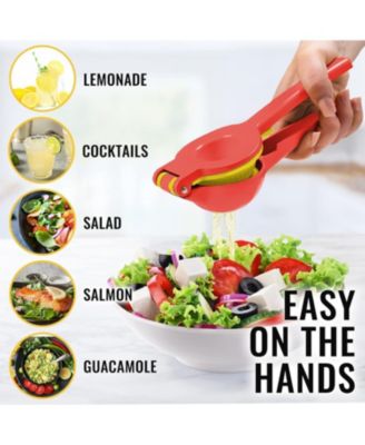 2-in-1 Metal Manual Lemon Squeezer – Sturdy Hand Juicer for Max Extraction