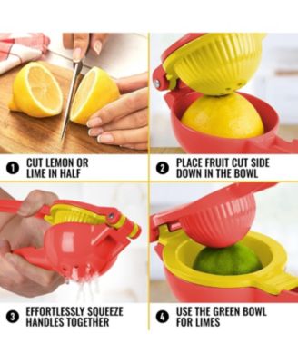 2-in-1 Metal Manual Lemon Squeezer – Sturdy Hand Juicer for Max Extraction