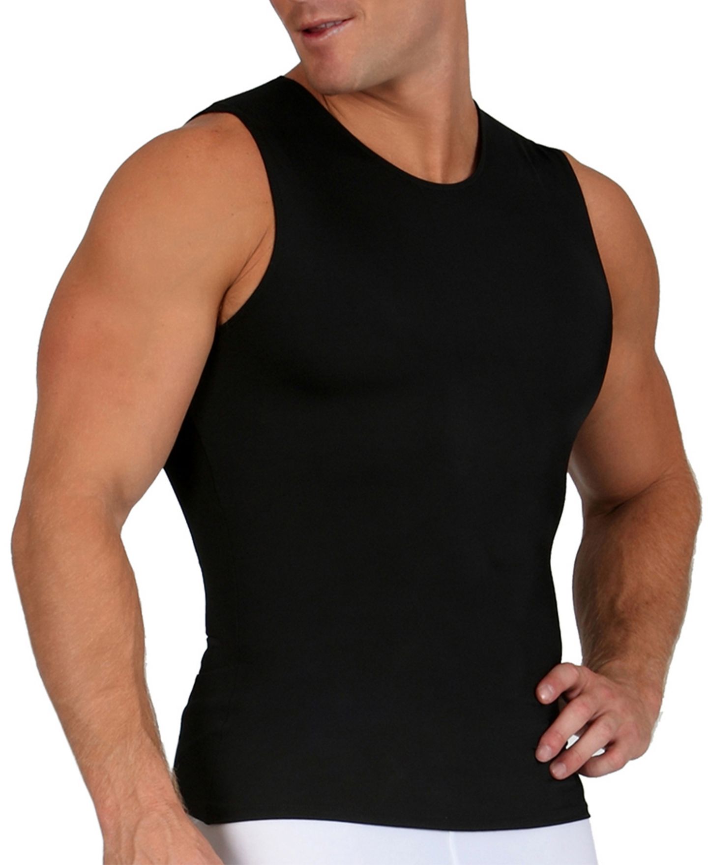 Мужская рубашка Instaslim Power Mesh Compression Sleeveless Crewneck, цвет: Чёрный — фото 2