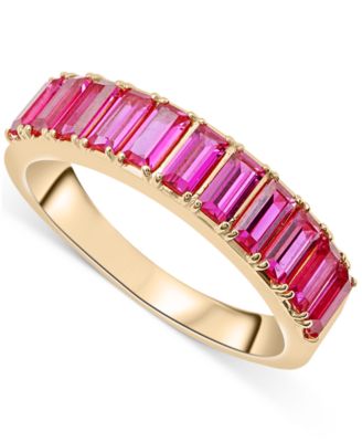 Audrey by Aurate Nano Emerald Color Baguette Ring (1 ct. t.w.) in Gold Vermeil (Also in Nano White Sapphire Color, Nano Ruby Color, & Nano Blue Sapphi