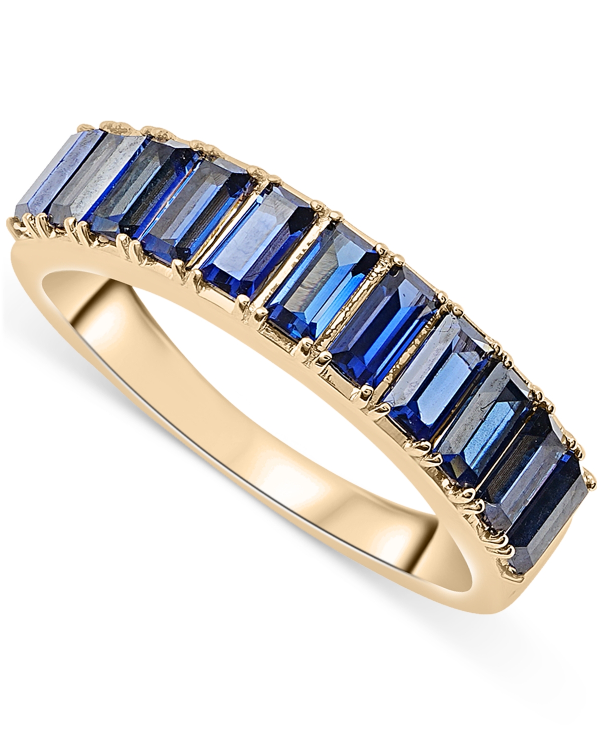 Shop Audrey By Aurate Nano Emerald Color Baguette Ring (1 Ct. T.w.) In Gold Vermeil (also In Nano White Sapphire Color, Na In Blue