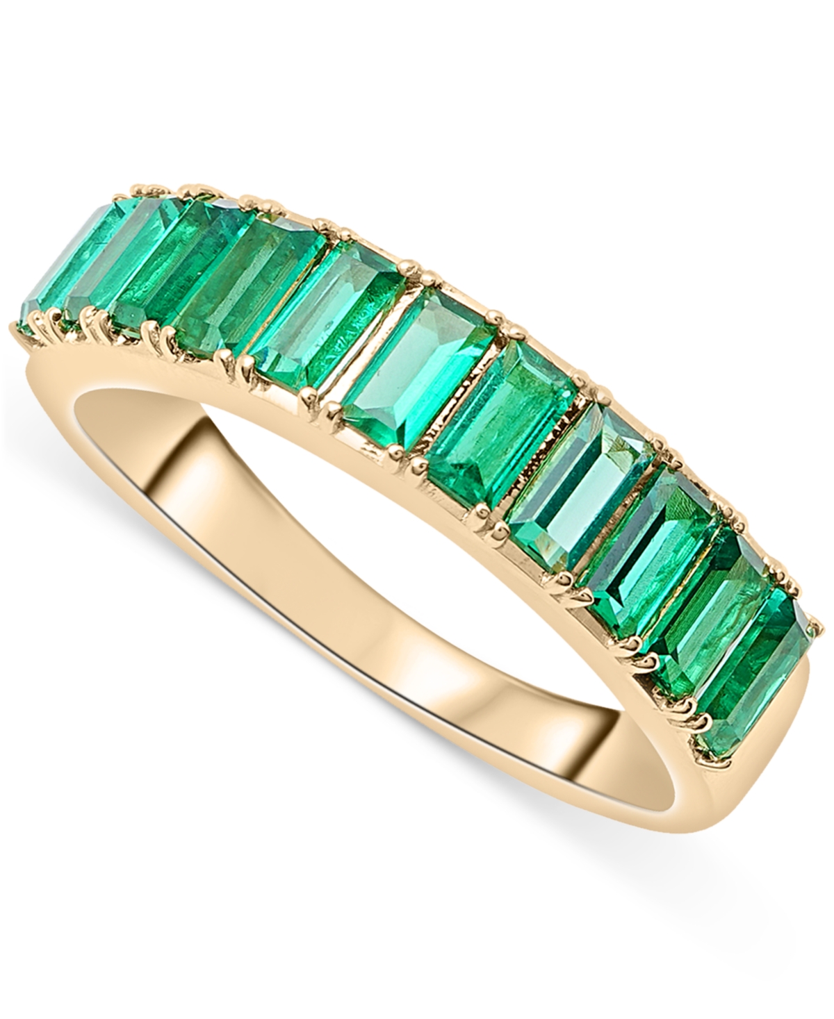 Nano Emerald Color Baguette Ring (1 ct. t.w.) in Gold Vermeil (Also in Nano White Sapphire Color, Nano Ruby Color, & Nano Blue Sapphi