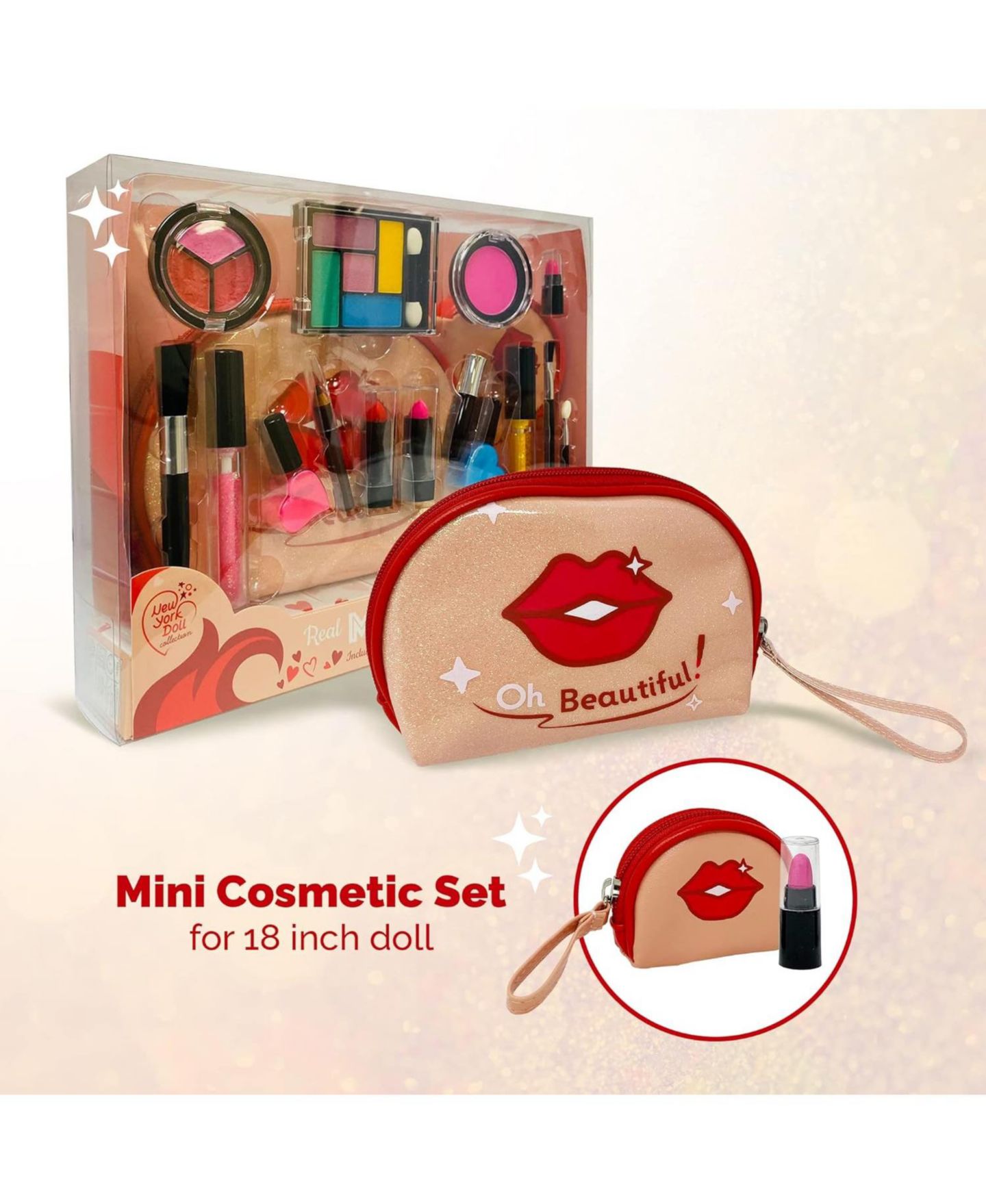 Детские игрушки The New York Doll Collection Washable 16-Piece Makeup Kit, Ages 6+, цвет: Assorted Pre-Pack — фото 3