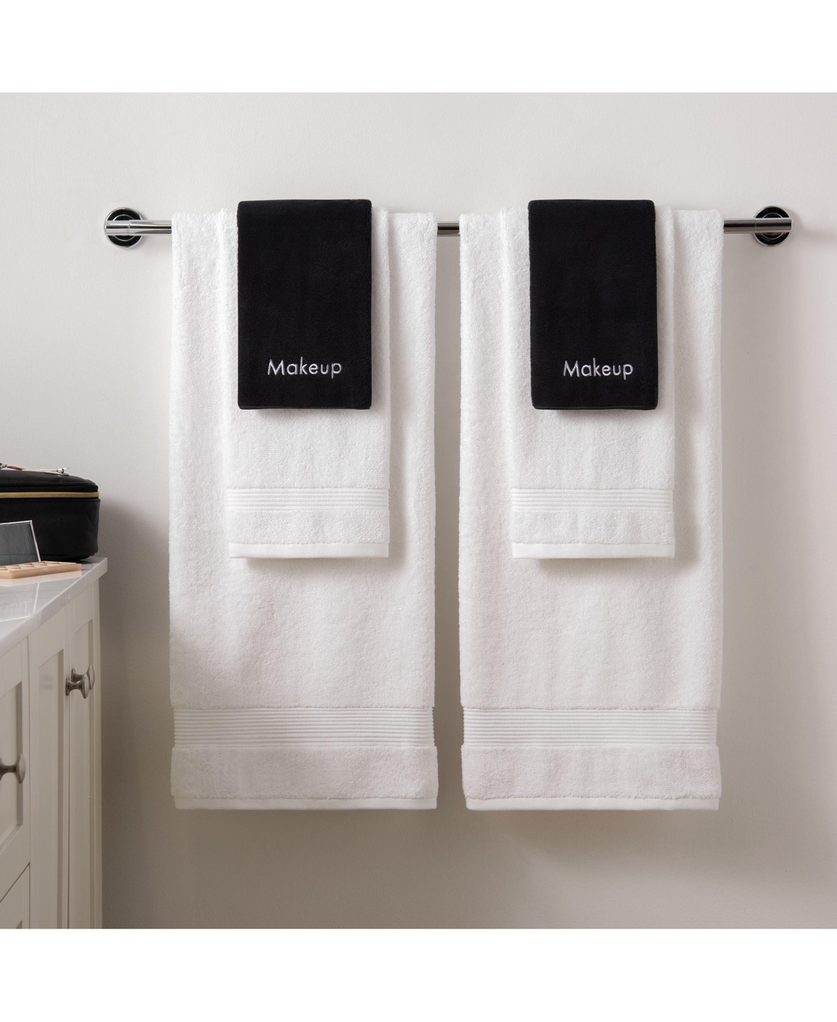 Arkwright Home Makeup Remover Wash Cloths (Pack of 6), Soft Coral Fleece Microfiber Washcloths for Make Up, Embroidered, 13 x 13 in. Color Options - B