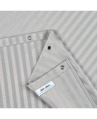 Host & Home Damask Shower Curtain Set with 12 Metal Rolling Rings, Weighted Hem, Rust-Proof Grommets, Fine 100% Polyester Yarn, 72x72, Three Proof Treatment Repels Water, Stains & Oil