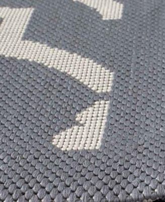 Courtyard CY6926 Anthracite and Beige 8' x 11' Sisal Weave Outdoor Area Rug