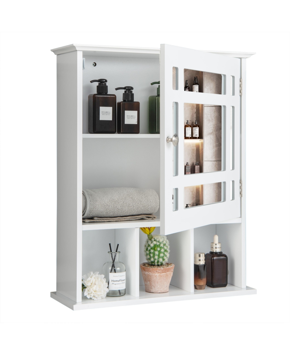 Wall Mounted and Mirrored Bathroom Cabinet