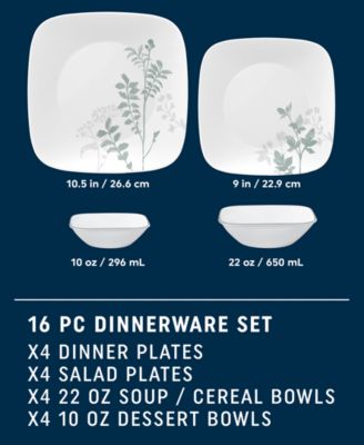 Amalie 16 Pc. Dinnerware Set, Service for 4