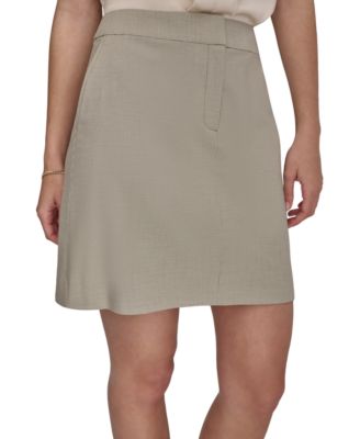 DKNY - Women's Zip-Front Slant-Pocket Mini Skirt