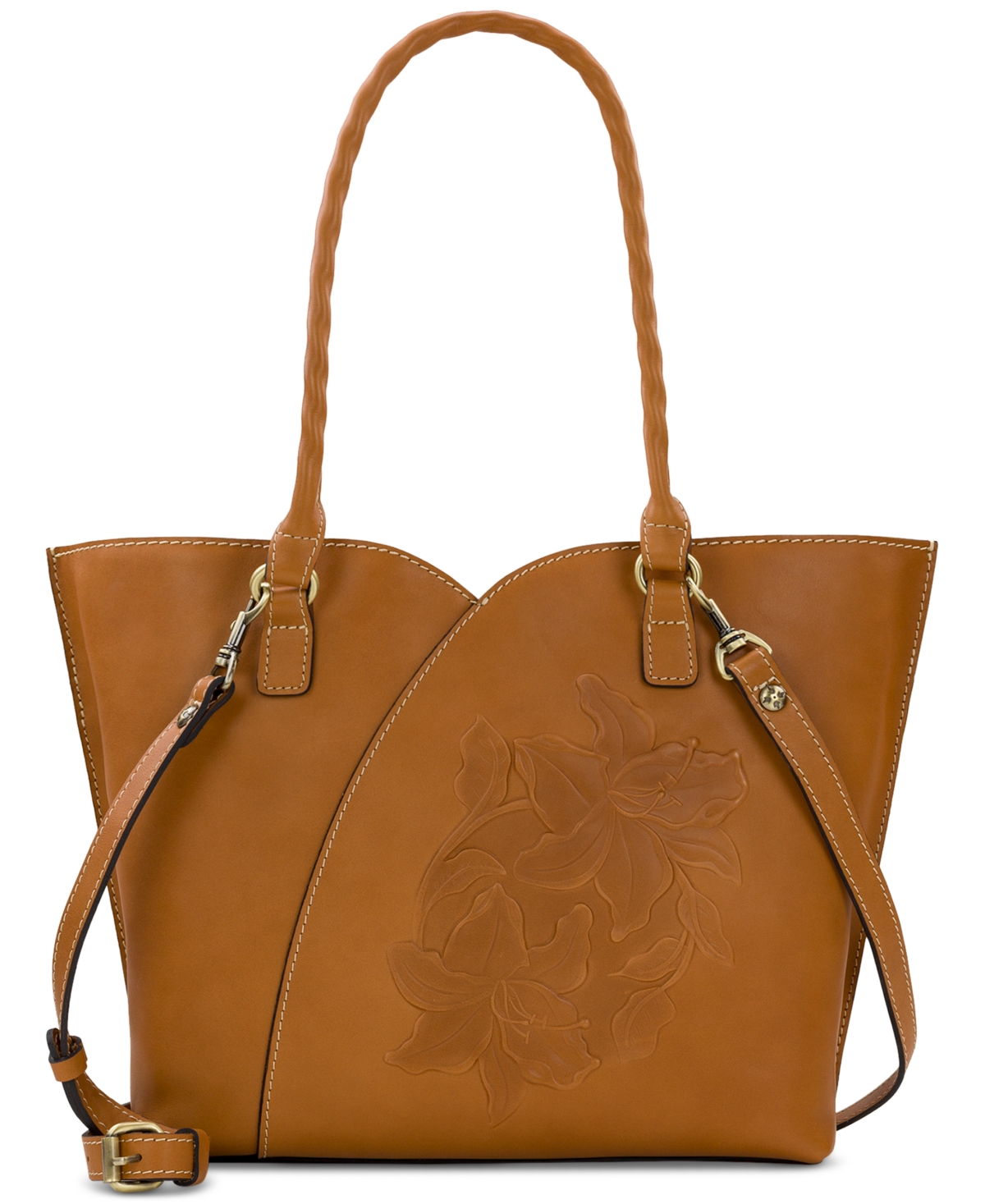Shop Patricia Nash Marion Large Leather Tote In Hazelnut