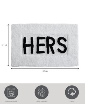 Hers Cotton Bath Rug, 21" x 34"