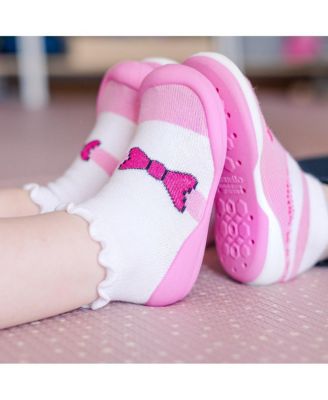 Infant Girl Breathable Washable Non-Slip Sock Shoes Mary Jane Bow