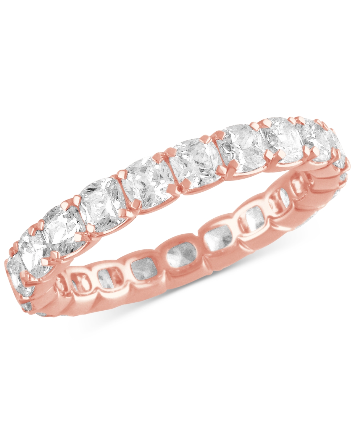 Shop Badgley Mischka Certified Lab Grown Diamond Cushion-cut Eternity Band (3 Ct. T.w.) In 14k Gold In Rose Gold