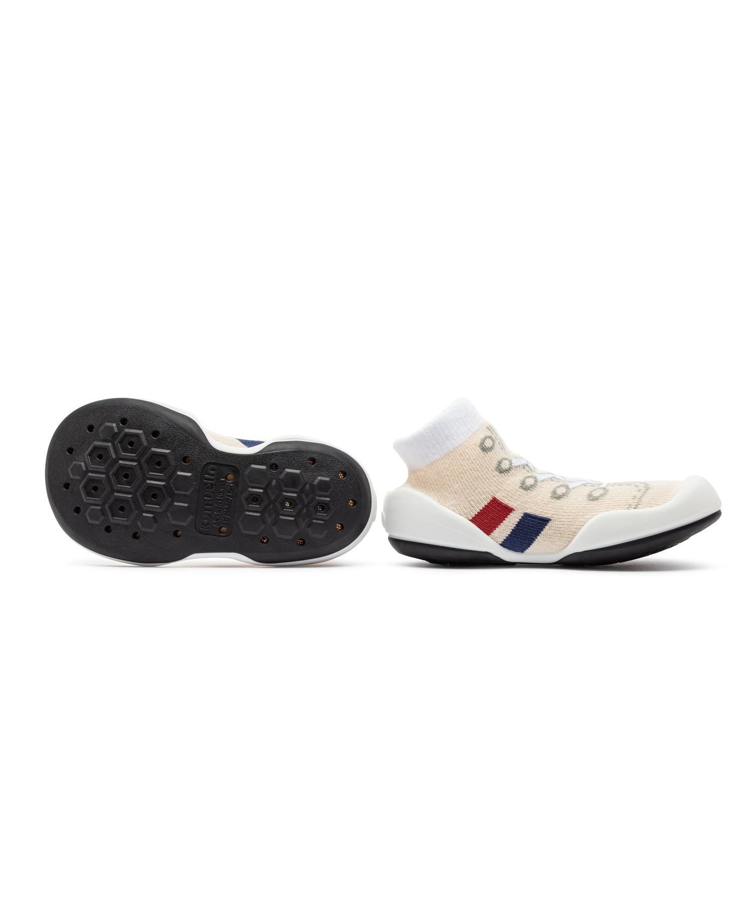 Infant Girl Boy First Walk Sock Shoes Runner - Light Beige