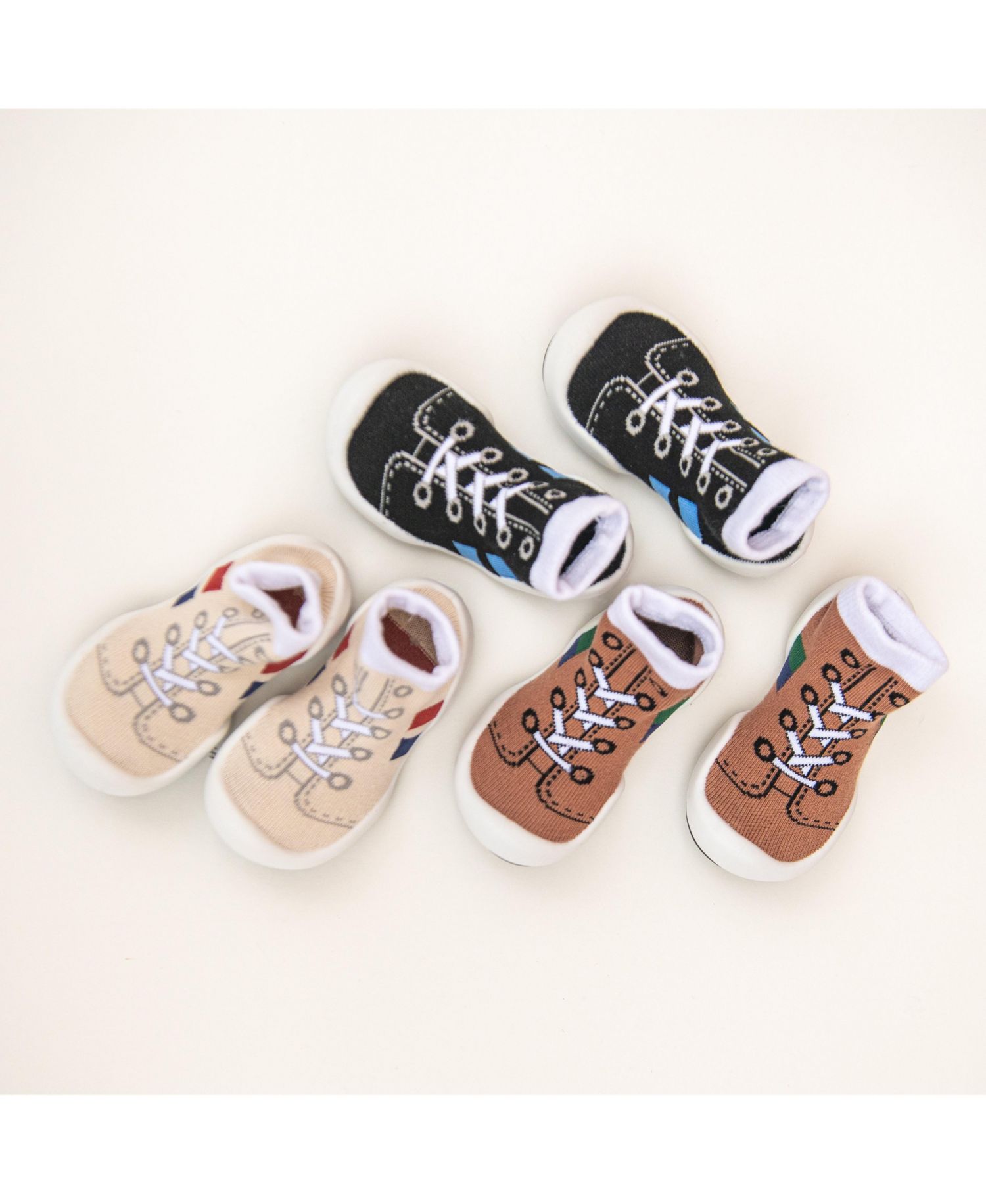 Infant Girl Boy First Walk Sock Shoes Runner - Light Beige