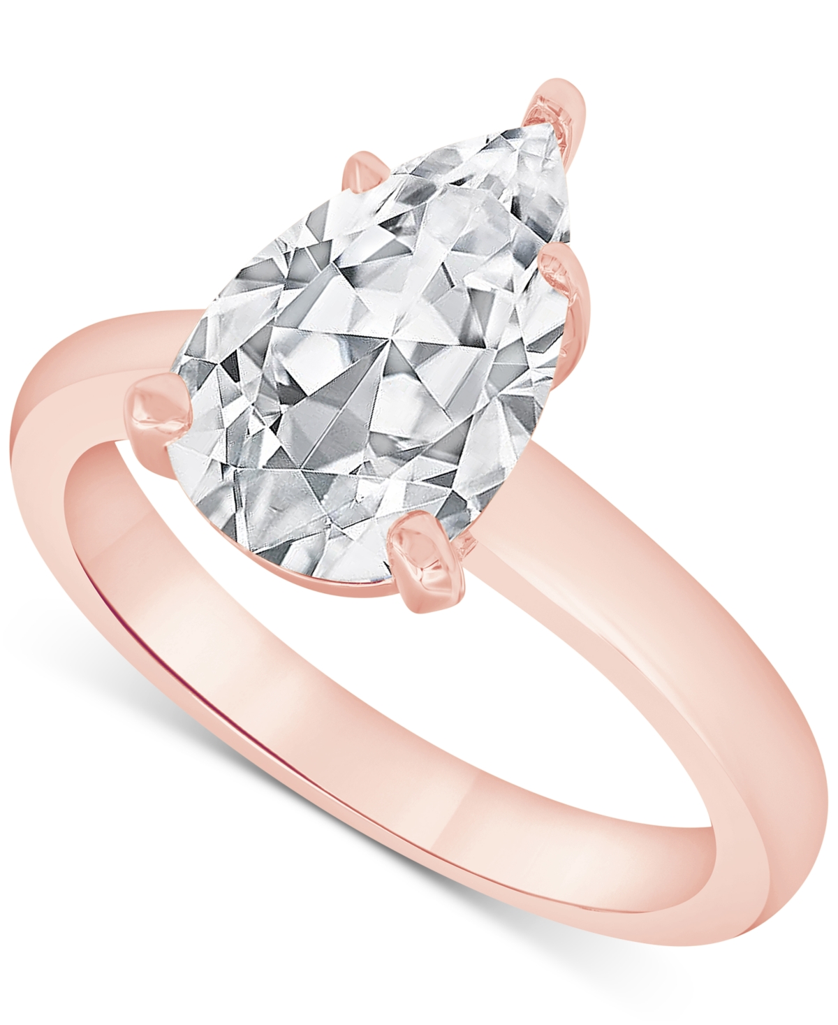 Shop Badgley Mischka Certified Lab Grown Diamond Pear Solitaire Engagement Ring (5 Ct. T.w.) In 14k Gold In Rose Gold