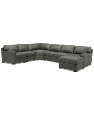Radley 148" 5-Pc. Leather Wedge Modular Chase Sectional