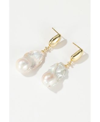 Doris Large Freshwater Baroque Pearl Drop Earrings