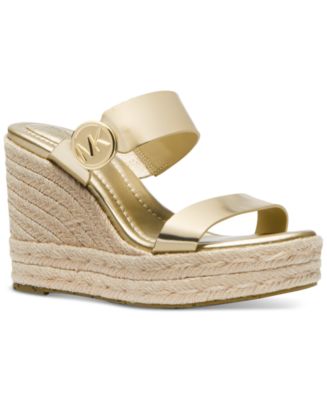 Michael Kors hot Linen Wedge Sandals