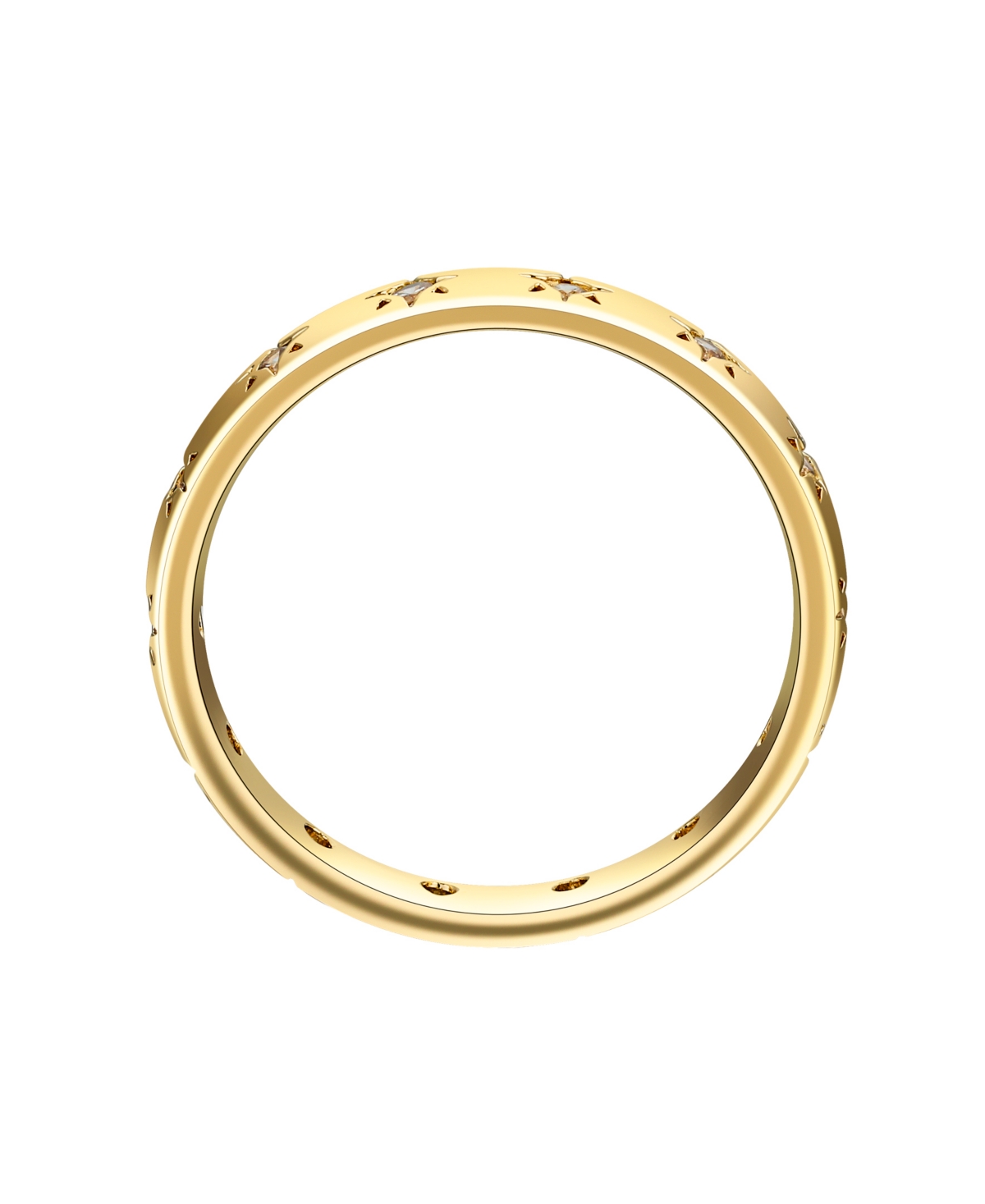 Shop Unwritten Cubic Zirconia Bezel, Star, Mother Of Pearl Moon Ring Set In Gold