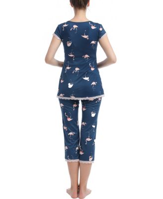 売れ筋商品|||キミ アンド カイ カットソー トップス レディース Maternity Addison Nursing Pajama Set Denim blue kimi + kai Maternity Addison Nursing Pajama Set - Macy's