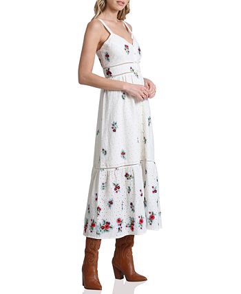 Avec Les Filles Cotton Eyelet Bell-Sleeve Mini Dress M main image 1