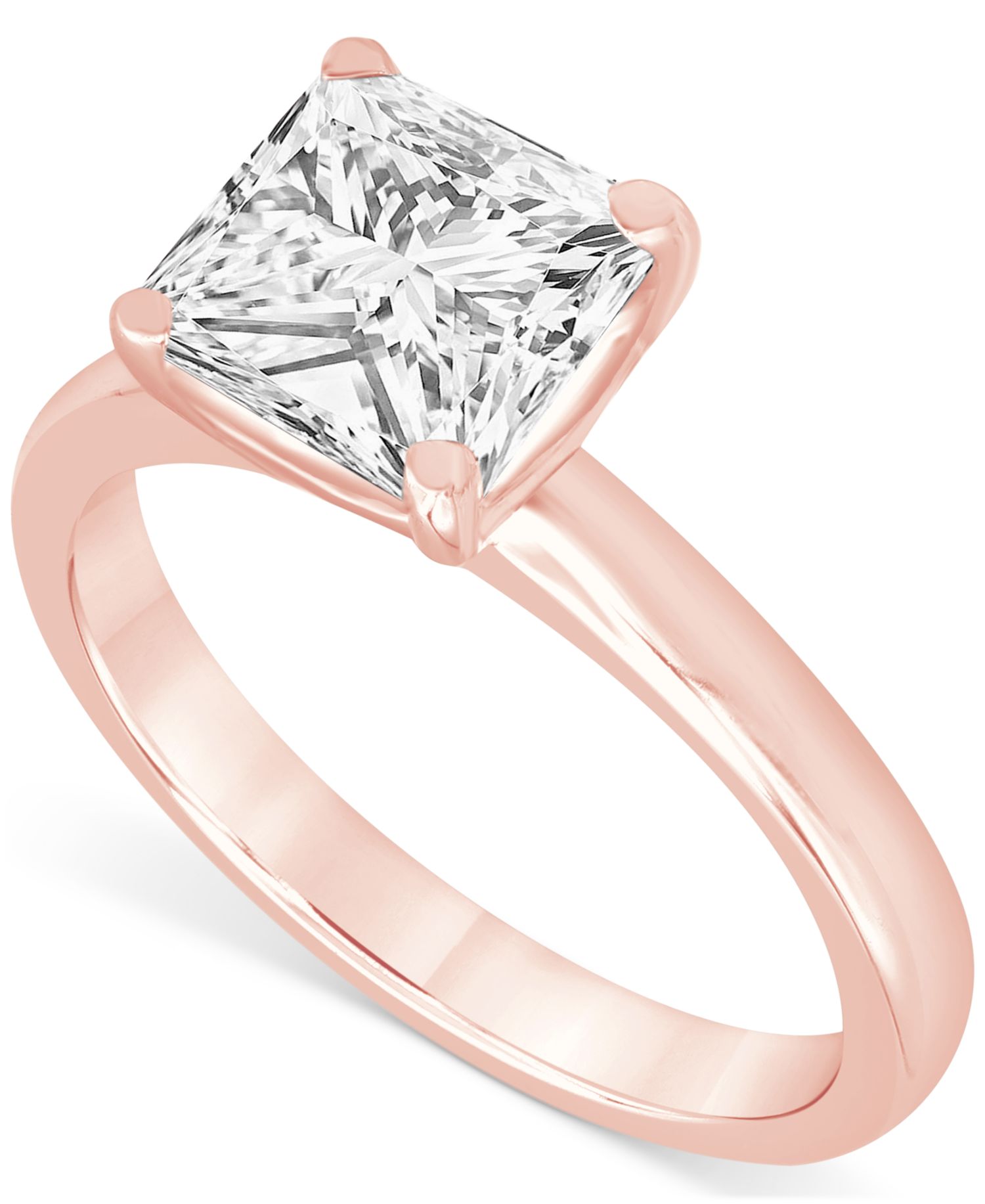 Certified Lab Grown Diamond Princess-Cut Solitaire Engagement Ring (4 ct. t.w.) in 14k Gold