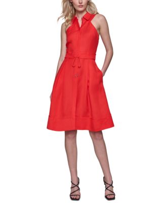 KARL LAGERFELD PARIS - Women's Button-Front A-Line Dress